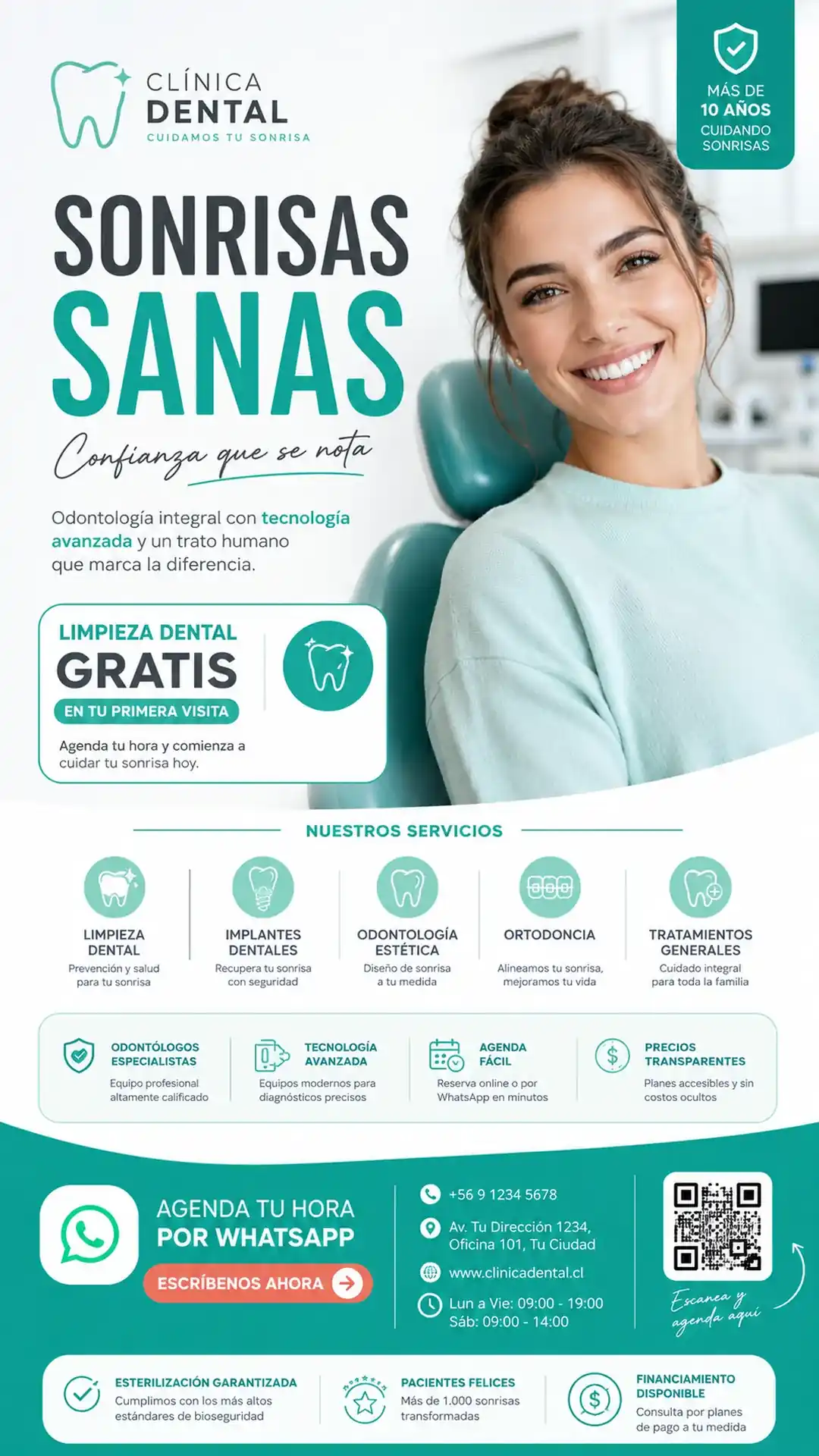 Sonrisas sanas que inspiran confianza