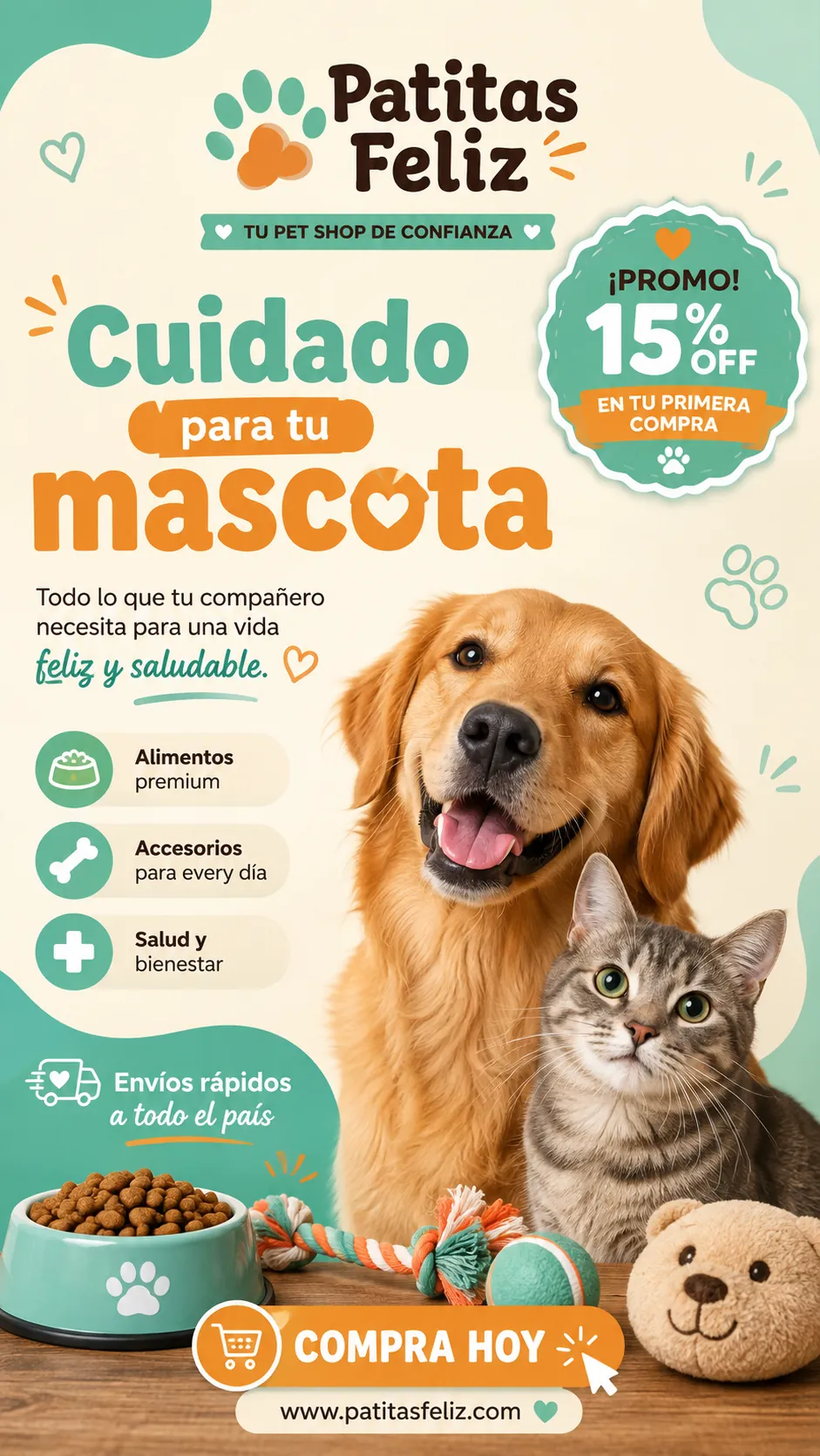 Veterinaria / mascotas — diseño 1080x1920