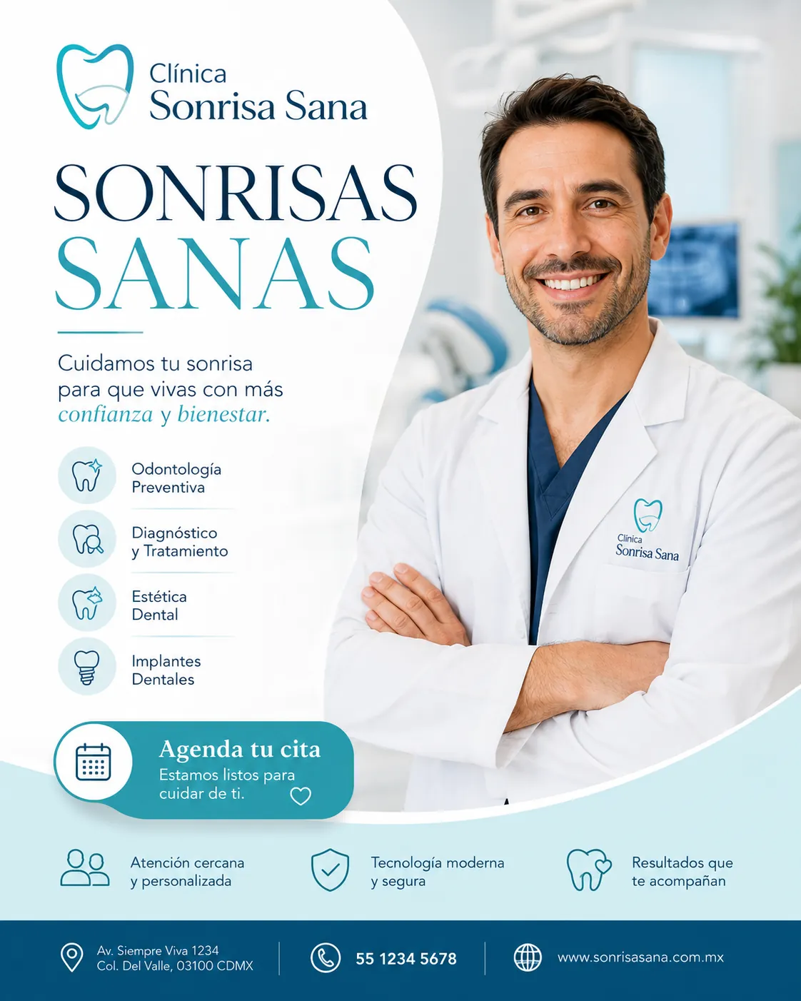 Clínica médica — diseño 1080x1350