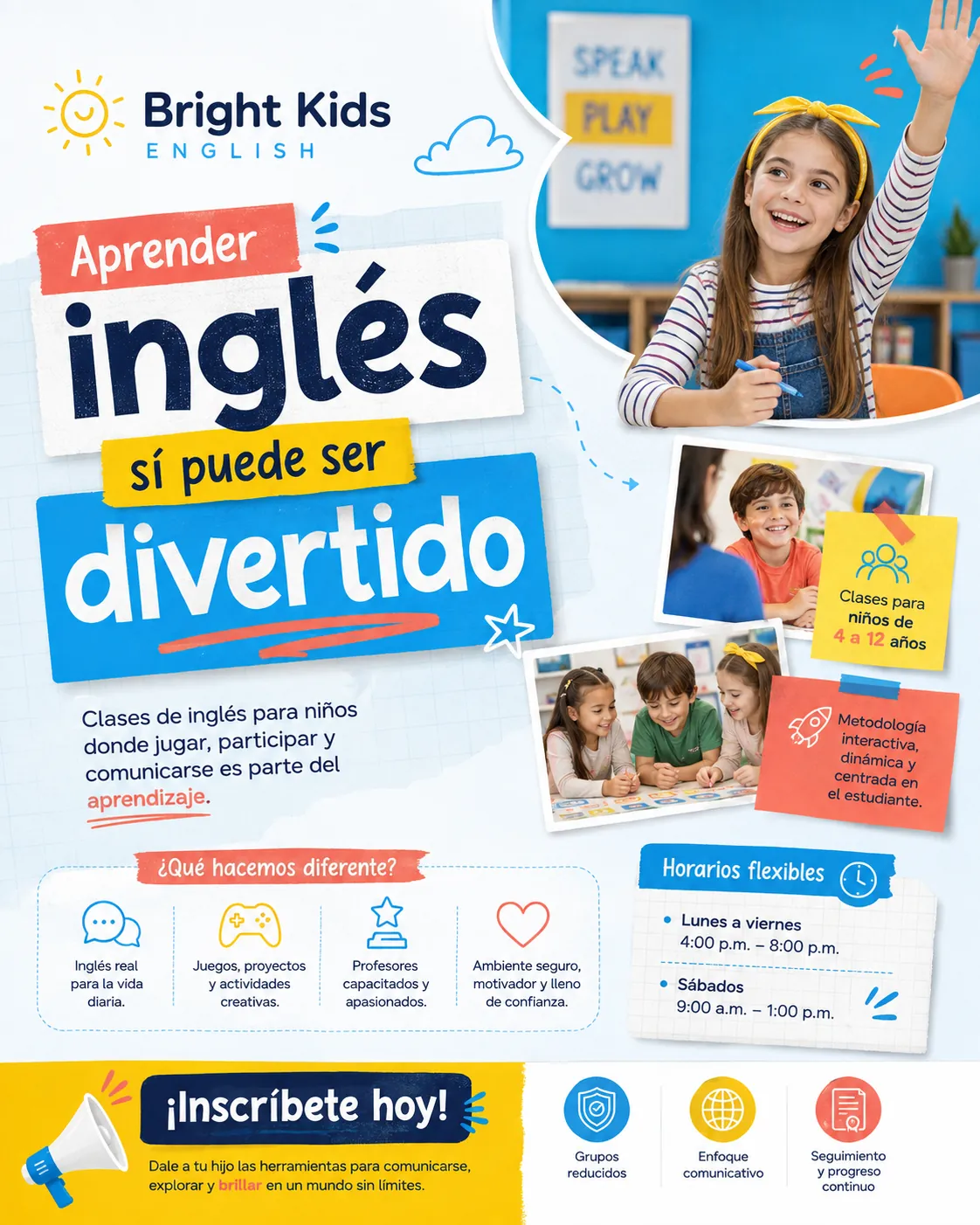 Curso de inglés — diseño 1080x1350