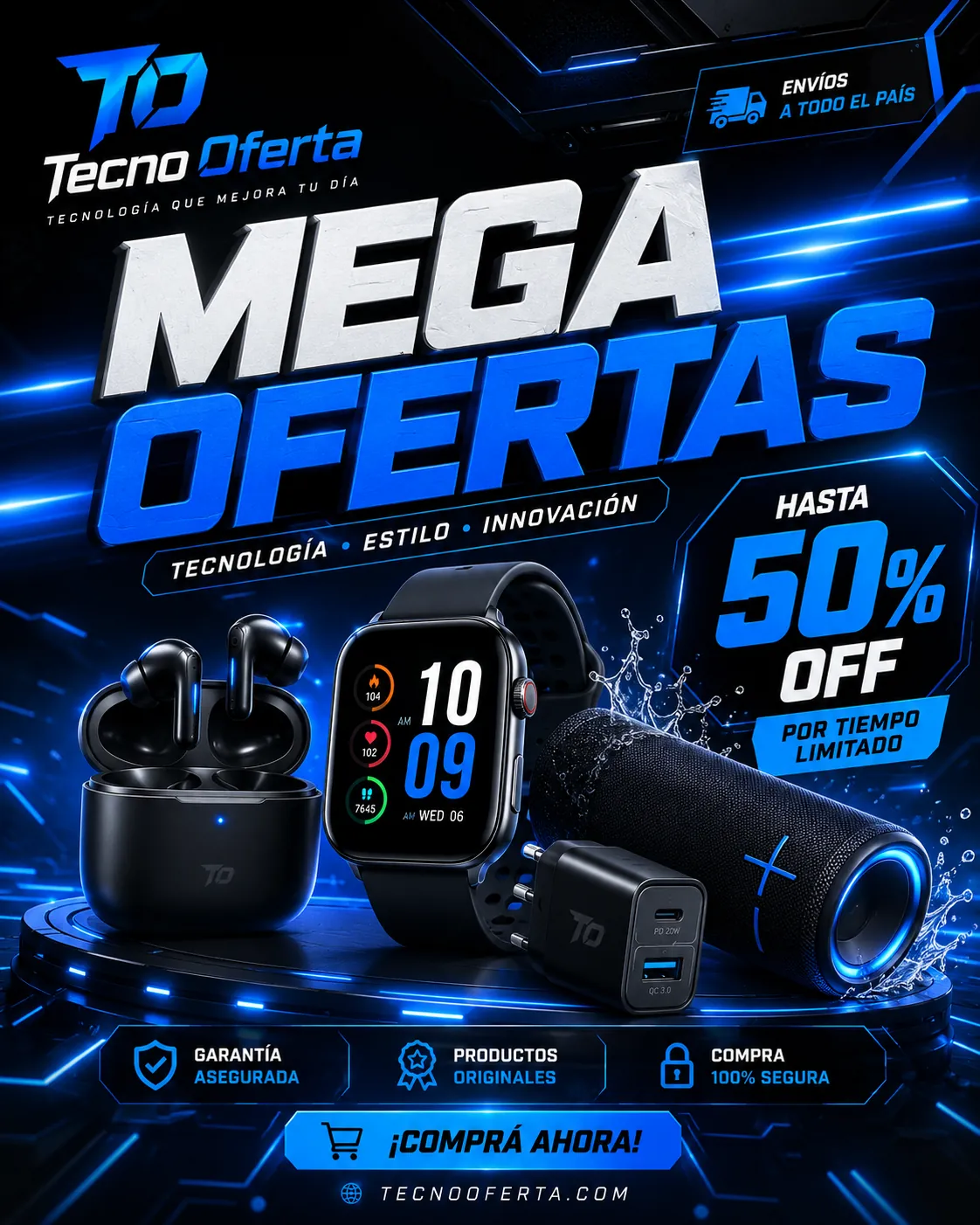Tecnología futurista — diseño 1080x1350